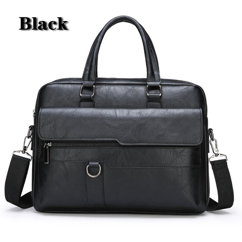 High Quality Business Men Briefcase Bag Designer Luxury Leather Mens Messenger Handbags Laptop Bag for 14 Inch Men Bags