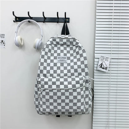 Fashion Plaid Backpack Women Cotton Portable Traveling Bag Unisex Preppy Schoolbag for Boy Girl Students Lovely Laptop Backpacks