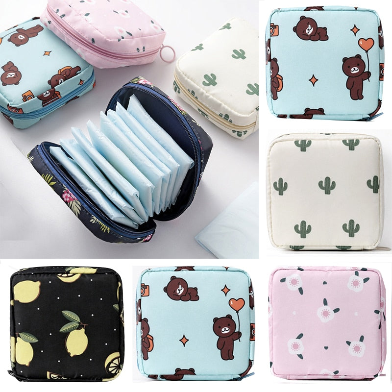 Fashion Women&#39;s Small Cosmetic Bag Travel Mini Sanitary Napkin Storage Bag Coin Money Card Lipstick Storage Bag Wallet Bag