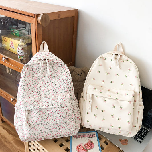 Students Nylon Backpack Women Casual Floral Printing Backpacks School Bags for Teenage Girls Bookbags Female Travel Knapsack