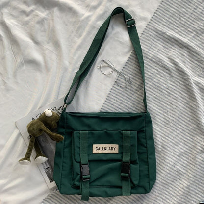 Young Women Large Capacity Of The Single Shoulder Bag Pack Waterproof Pure Color Messenger Bag Of Inclined Students Pack