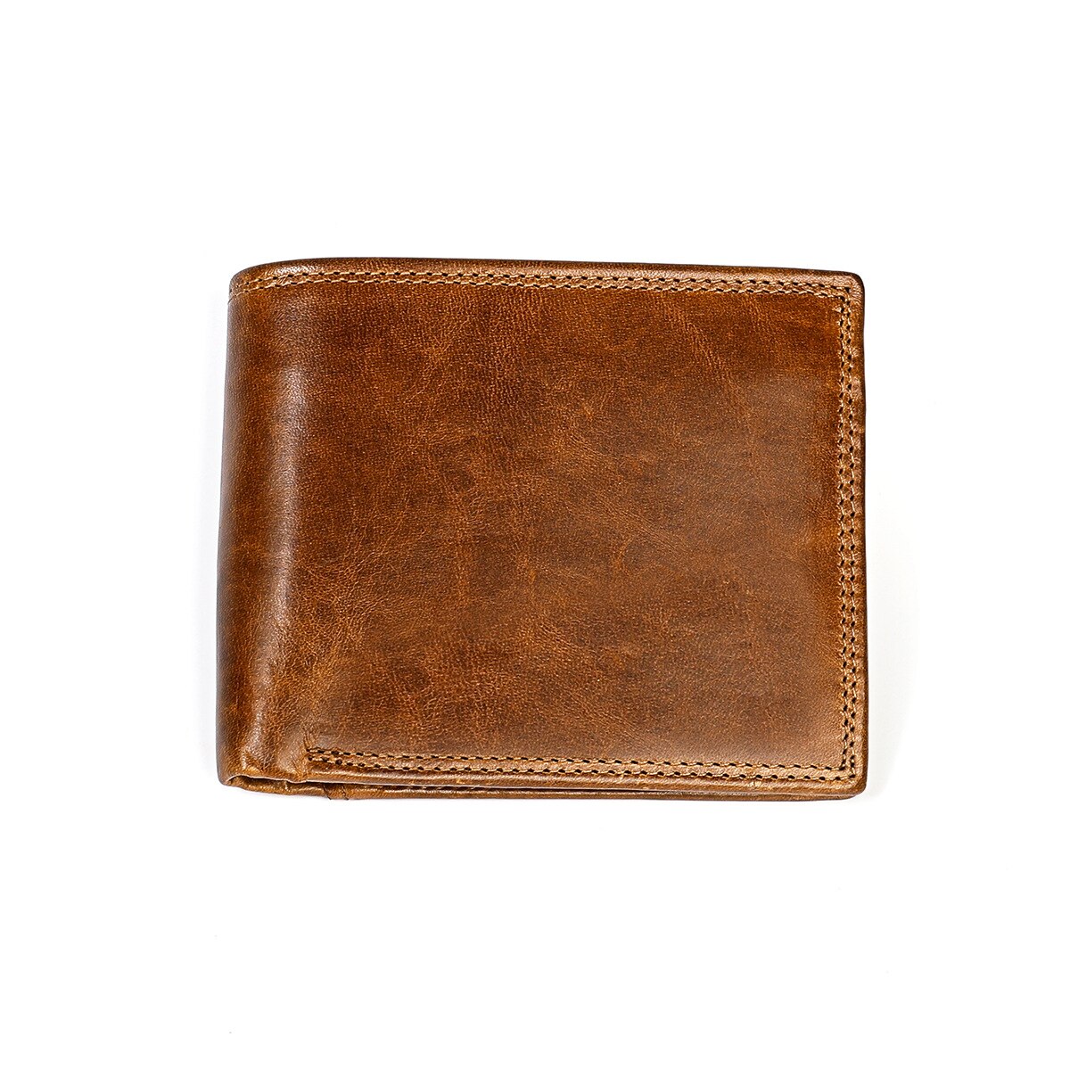 RFID Genuine Leather Men Wallets Short Vintage Card Holder Zipper Coin Pocket Male Wallet Photo Holder Multifunction Men Purses