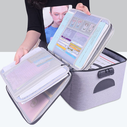 Travel Business Briefcase A4 Document Bag Waterproof Oxford Tote Men Women&#39;s Electronic Product Storage Pouch Office Organizer