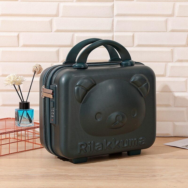 14-inch Rilakkuma Storage Box Makeup Box Suitcase Portable Small with Lock Password Mini Luggage Make Up Storage Case