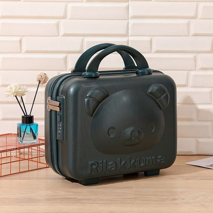 14-inch Rilakkuma Storage Box Makeup Box Suitcase Portable Small with Lock Password Mini Luggage Make Up Storage Case