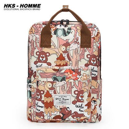 Fashion Women Backpack for School Teenagers Girls Stylish School Bag Ladies Canvas Fabric Backpack Female Bookbag laptopbag