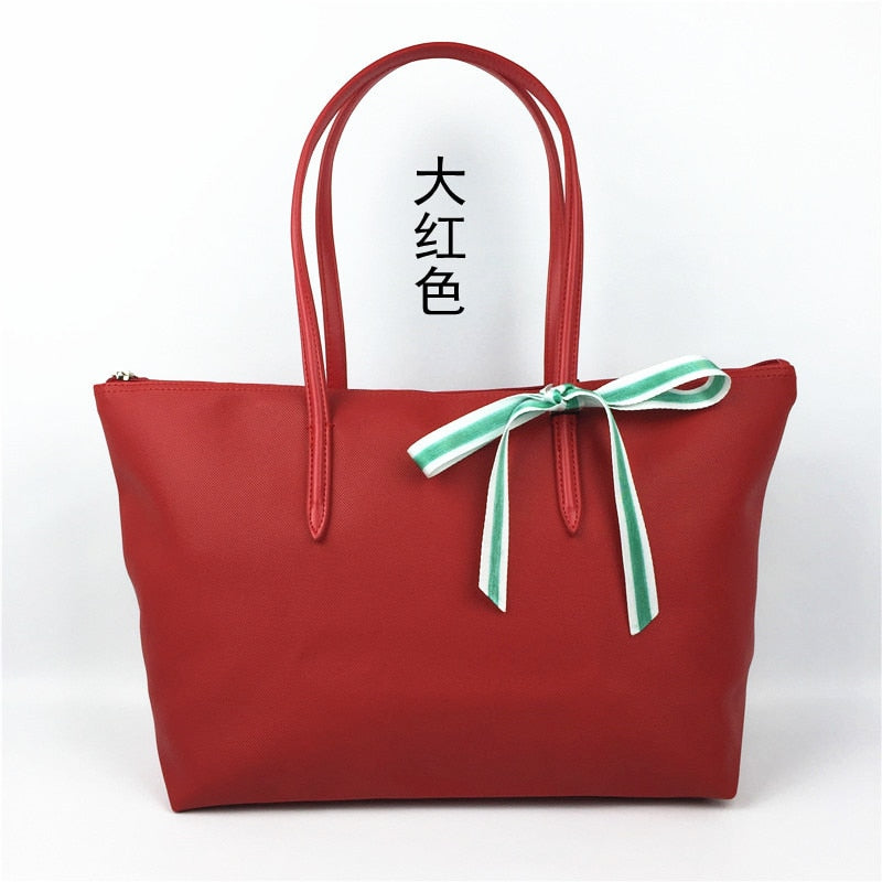 Designer Brand Women&#39;s Bags PVC Waterproof Coated Tote Bag Shopping School Casual Travel Laptop Zipper Commuter Handbag