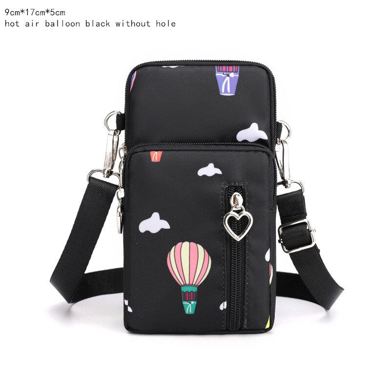 Women Fashion Summer Shoulder Bag Oxford Waterproof Handbag Wrist Pouch Wallet Girl&#39;s Sports Mobile Phone Bag Crossbody Bags