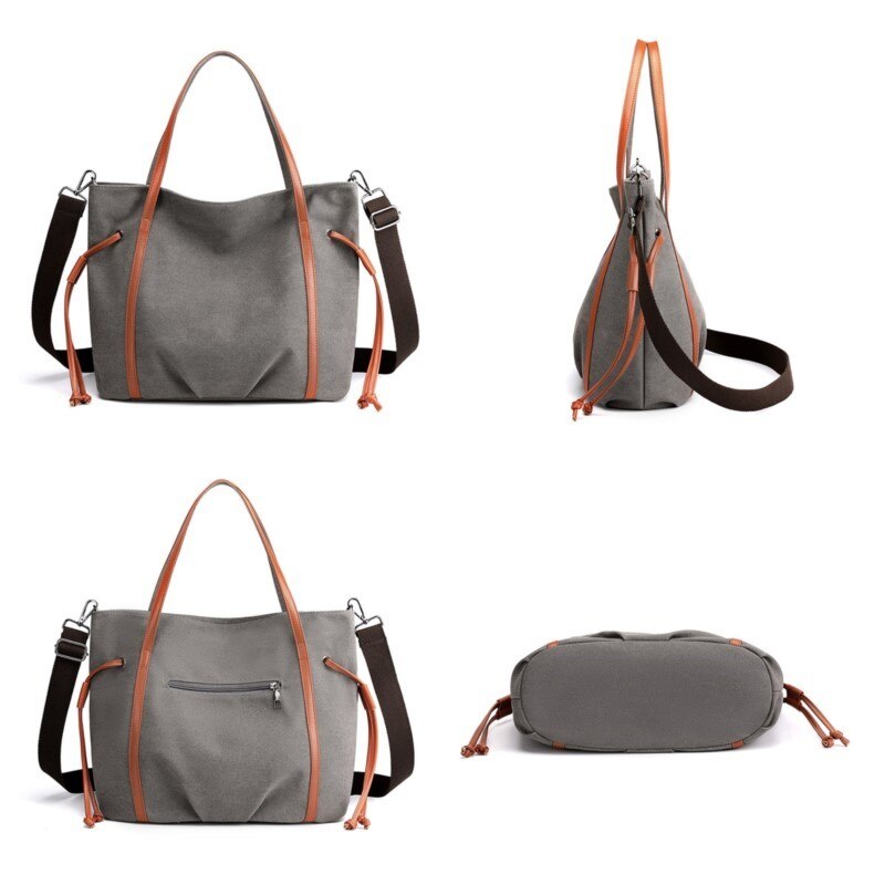 Large Capacity Women Canvas Shoulder Bag For Lady Casual Messenger Bag Canvas Handbags Female Big Tote Crossbody Bag
