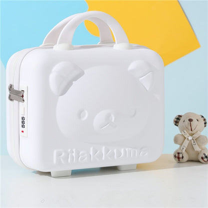 14-inch Rilakkuma Storage Box Makeup Box Suitcase Portable Small with Lock Password Mini Luggage Make Up Storage Case
