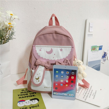 Lolita Rabbit Backpack Cute Bow Ears School Bag Teenage Girls Sweet Backpacks Students Children Harajuku Kids Rucksack