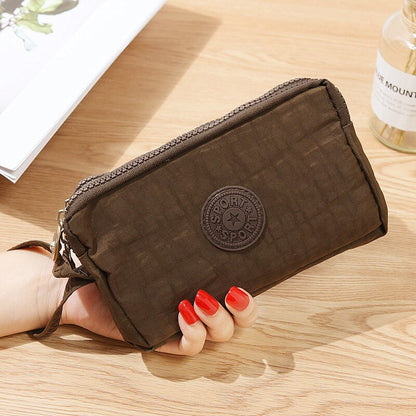 3 Zipper Ladies Wallets Ladies Wallets Brand Clutches Coin Purse Card Key Wallets Canvas Short Ladies Girls Wallets Handbags