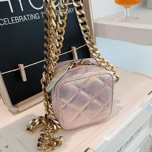 Lattice Mini Cute Bag for Women Luxury Handbags Women Bags Designer Leather Small Shoulder Bag Female Zip Purse