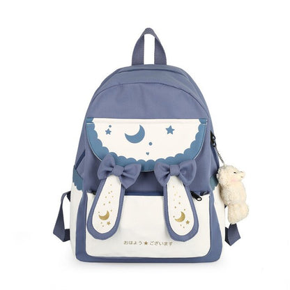 Lolita Rabbit Backpack Cute Bow Ears School Bag Teenage Girls Sweet Backpacks Students Children Harajuku Kids Rucksack