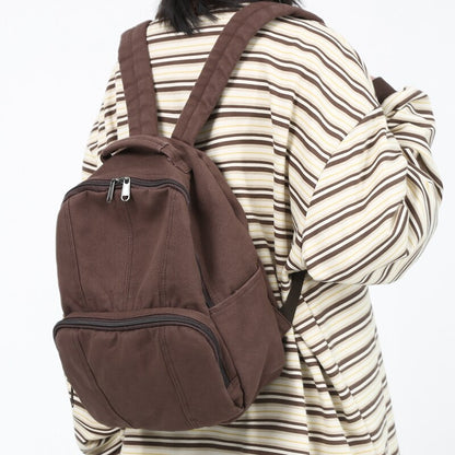 Brand High Quality Canvas Backpacks 100% Cotton School Bags for Teenage Girls Solid Black Leisure Or Travel Bags Brown Packages