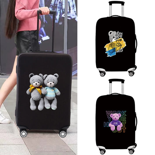 Luggage Cover Protective Thickening Travel Accessories Luggage Dust Cover for 18-28 Inch Bear Print Fashion Suitcase