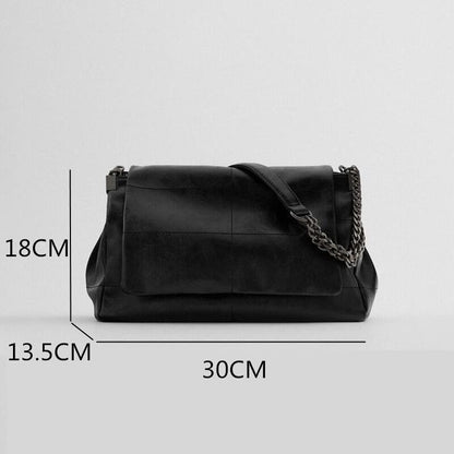 Women&#39;s Shoulder Bag portable flip Single Shoulder Bag versatile Fashion black Messenger Bag for girls