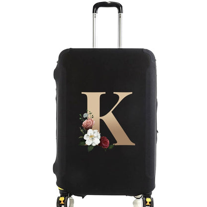 Luggage Protective Cover for 18 To 28 Inch Fashion Gold Letter Name Trolley Suitcase Elastic Dust Bags Case Travel Accessories