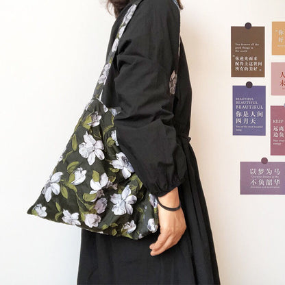 Shoulder Bag Handbag Jacquard Bag Black Vintage French  Gardenia Embossed Jacquard Right Angle Underarm Bag