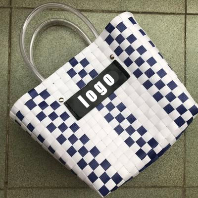 Luxury Designer Brand Logo Bag for Woman Charity Edition Shopping Tote Design Handbags Summer Beach Hand Woven Plaid Basket