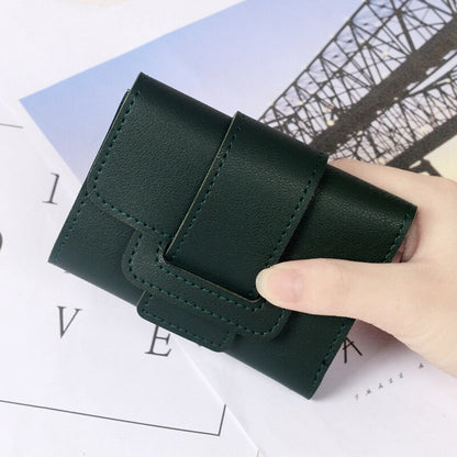 Wallet Women Lady Short Women Wallets Red Color Mini Money Purses Small Fold PU Leather Female Coin Purse Card Holders