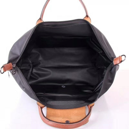 Lightweight Travel Bag Dumpling  Bag Large Unisex  Nylon Cloth with Leather Handbag Travel Bag Women&#39;s Tote Bag