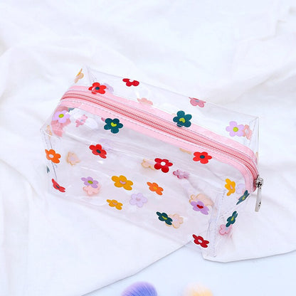 Women Transparent PVC Travel Cosmetic Bag Clear Waterproof Zipper Makeup Bag Beauty Organizer Make Up Case Wash Toiletry Bags