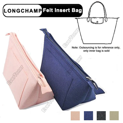 EverToner Felt Cloth Bag For LONGCHAMP Bag liner Multi-functional Travel Insert Bag Makeup Organizer Dumpling Shape lined Bag