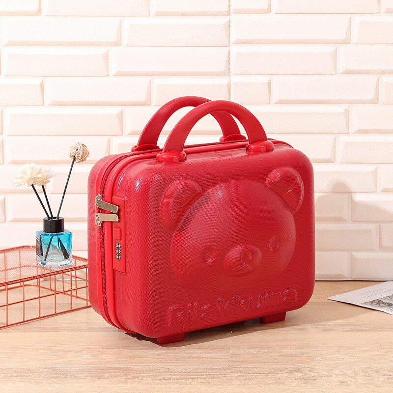 14-inch Rilakkuma Storage Box Makeup Box Suitcase Portable Small with Lock Password Mini Luggage Make Up Storage Case