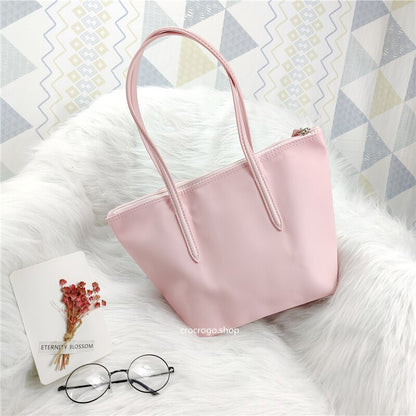 Women&#39;s Large Capacity Zipper Shopping Travel Tote Bag Fashion Casual Waterproof PVC Mobile Phone Change Shoulder Bag