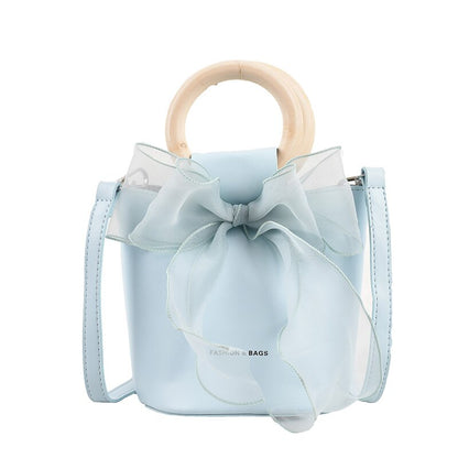 Cute Muslin Bow Women Bag Luxury Brand Design Female Pu Leather Handbags Mini Small Shoulder Crossbody Bags For Ladies Party Sac