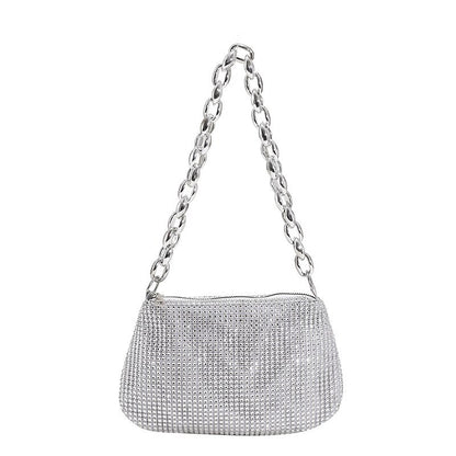 New Rhinestone Underarm Bag Fashionable Versatile Compact And Portable European Style For Woman Daily Wear Or Matching
