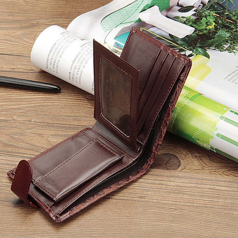 New Men Wallets Patchwork Leather Short Male Purse With Coin Pocket Card Holder Brand Trifold Wallet Men Clutch Money Bag