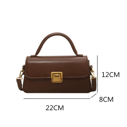 Vintage Portable Handbag Women&#39;s Fashion Solid Color Chain Messenger Bag Female Leisure Small Bag