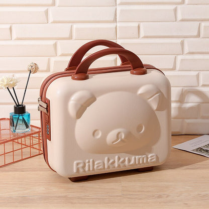 14-inch Rilakkuma Storage Box Makeup Box Suitcase Portable Small with Lock Password Mini Luggage Make Up Storage Case