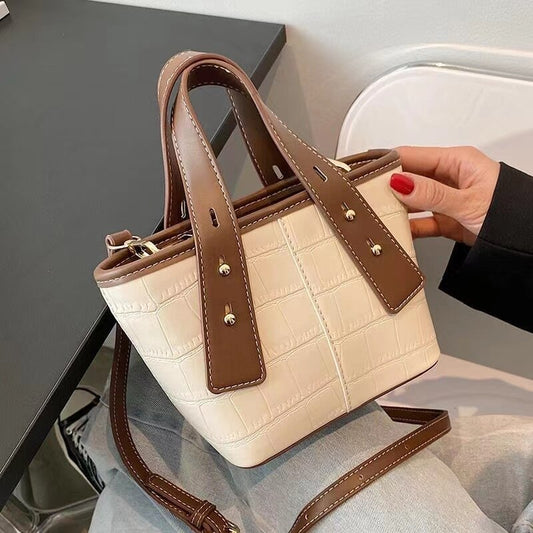 Large-Capacity Bag New Style Fashion High-End Handbag Women&#39;s Bag Net Red Foreign Style Shoulder Bag Messenger Bucket Bag