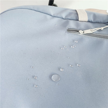 Preppy Panelled Waterproof Nylon Women Backpack Men Letter Printing Cool Travel Bag College Couples Big Schoolbag Kawaii Bookbag