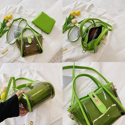 Summer Colorful Jelly Women Bag Brand Designer Women&#39;s Crossbody Shoulder Bags Transparent Fashion Handbags Top Handle Purse NEW