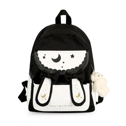 Lolita Rabbit Backpack Cute Bow Ears School Bag Teenage Girls Sweet Backpacks Students Children Harajuku Kids Rucksack