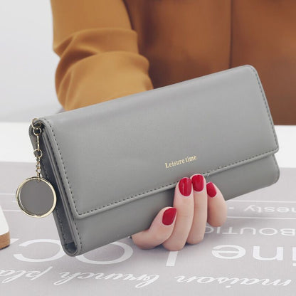 New Fashion Women Wallets Brand Letter Long Tri-fold coin Purse Fresh PU Leather Female Clutch Card Holder Cartera Mujer