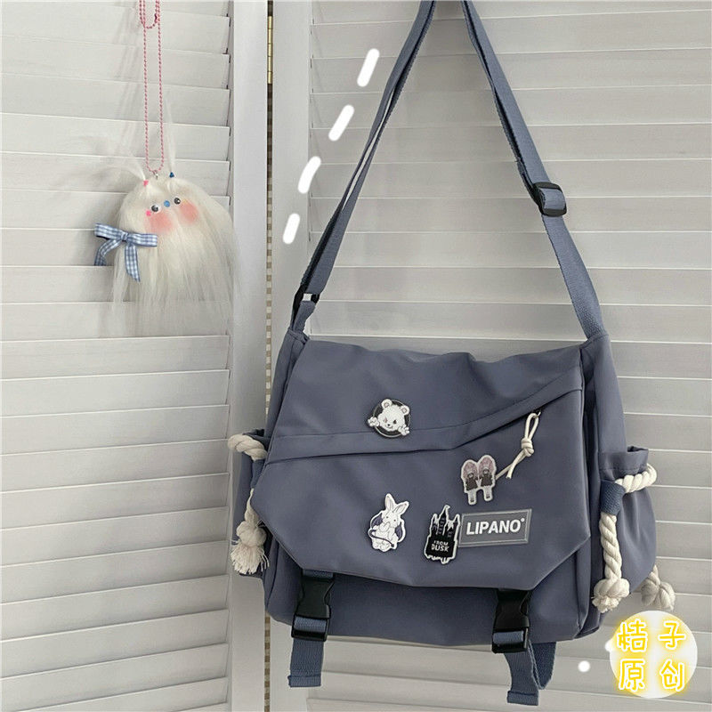 Fashion Shoulder Bags for School Teens Fun Anime Cartoon Large Size Crossbody Bag for Girl Canvas Hip Hop