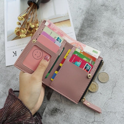 Women&#39;s Wallets Print Flower Short Wallet For Woman Zipper Mini Coin Purse Ladies Small Wallet Female Leather Card Holder