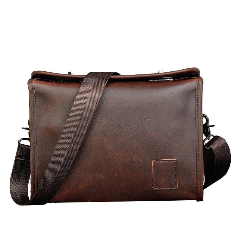 Crazy Horse PU Leather Men Briefcase Brand Luxury Men&#39;s Messenger Bag Male Laptop Bag Business Fashion Shoulder Bags Travel Bag