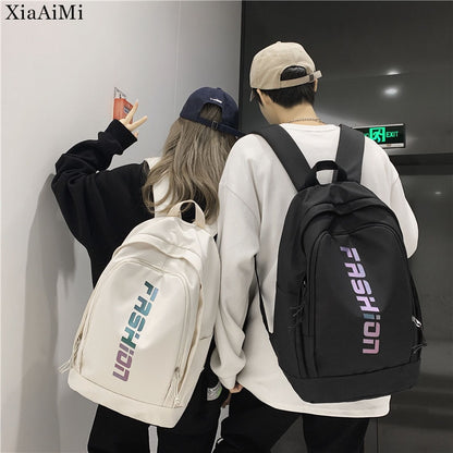 Fashion Women&#39;s backpacks Simple Couple Backpacks Students Traveling School backpacks Black Pink Female Bag