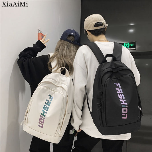 Fashion Women&#39;s backpacks Simple Couple Backpacks Students Traveling School backpacks Black Pink Female Bag