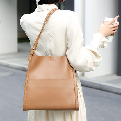Lady Casual Split Leather Luxury Handbag And Shoulder For Women Bags Brand Designer Magnetic Buckle Teenage Girl Commute Tote