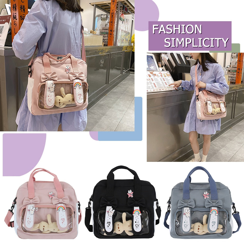 Kawaii Shoulder Backpack Korean Japanese Students Cartoon Cute Girl School Bag for Women Students Shopping Travel
