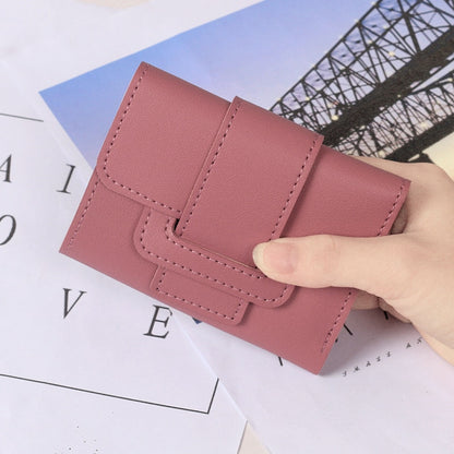Wallet Women Lady Short Women Wallets Red Color Mini Money Purses Small Fold PU Leather Female Coin Purse Card Holders