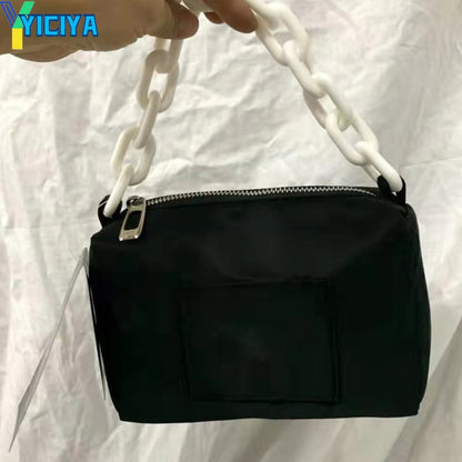 YICIYA Underarm Bag Transformation Nylon Portable Ins Acrylic Chain Bag Women