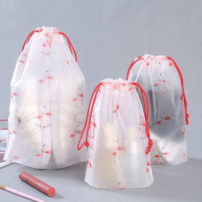 1Pcs Girl Clear Drawstring Cosmetic Bag PVC Transparent Makeup Bag for Women Waterproof String Beauty Case Travel Toiletry Bags